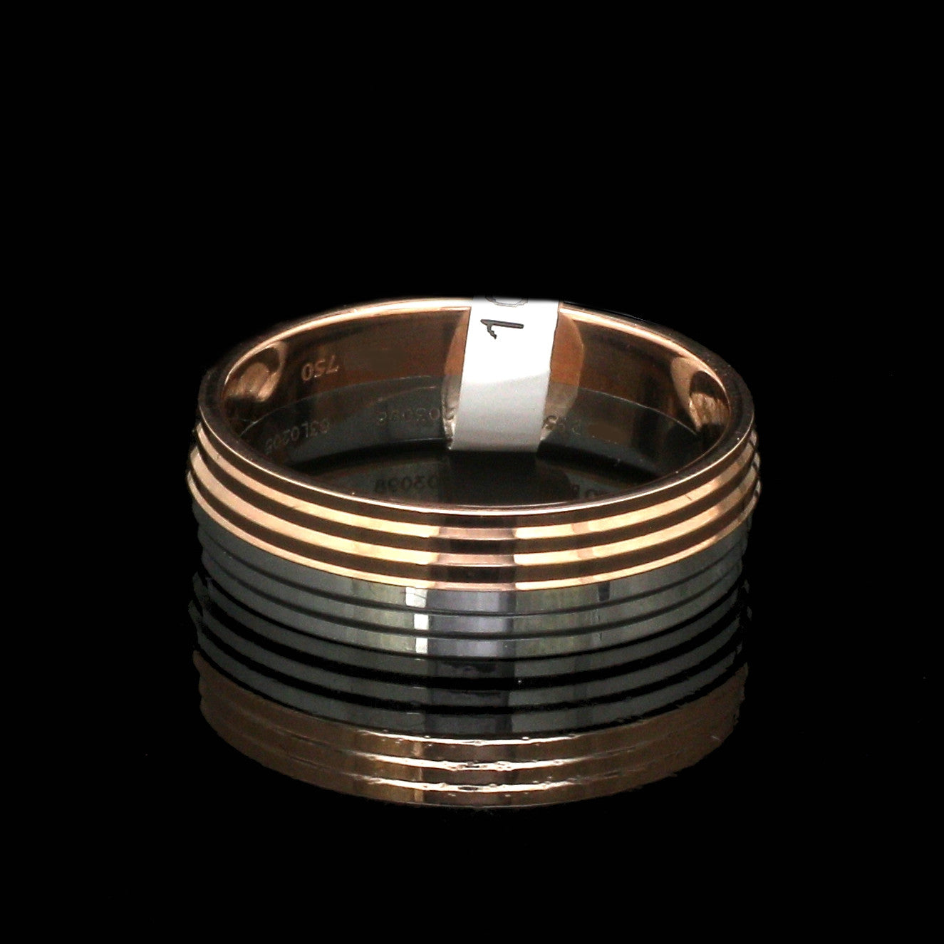 Platinum Love Bands with Rose Gold Ring JL PT 1420