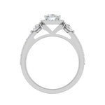 Load image into Gallery viewer, 50-Pointer Oval Shape Solitaire Halo Diamond Accents Platinum Ring JL PT IM1702-A   Jewelove.US
