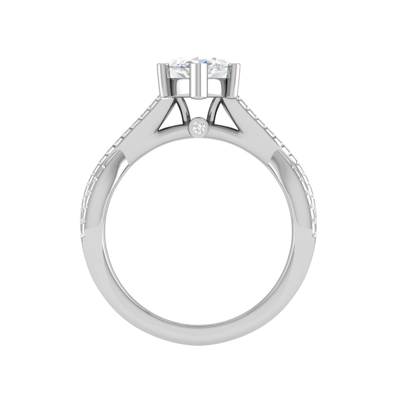 50-Pointer Marquise Solitaire Diamonds Twisted Shank Platinum Ring JL PT REPS1456-A   Jewelove.US