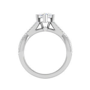 50-Pointer Marquise Solitaire Diamonds Twisted Shank Platinum Ring JL PT REPS1456-A   Jewelove.US