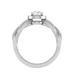 Load image into Gallery viewer, 2-Carat Solitaire Halo Diamond Twisted Shank Platinum Ring for Women JL PT RV RD LG G 131-D
