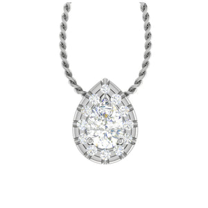 50-Pointer Pear Solitaire Cut Platinum Diamond Pendant JL PT PF PS 111-A   Jewelove.US