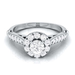 Load image into Gallery viewer, 70-Pointer Solitaire Halo Diamond Shank Platinum Ring JL PT G 103-C
