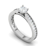 Load image into Gallery viewer, 2-Carat Lab Grown Solitaire Diamond Shank Platinum Engagement Ring JL PT RP RD LG-143-B
