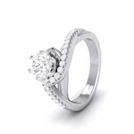 Load image into Gallery viewer, Curvy Platinum 30-Pointer Solitaire Engagement Ring for Women JL PT G 110   Jewelove.US
