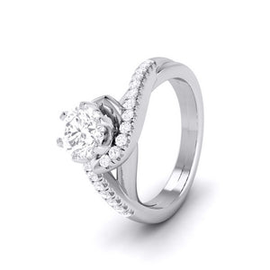 Curvy Platinum 70-Pointer Solitaire Engagement Ring for Women JL PT G 110-B   Jewelove.US