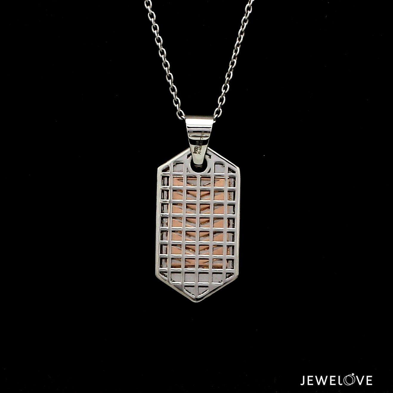 Men of Platinum | Striking Dual Tone Platinum & Rose Gold Pendant for Men JL PT P 190   Jewelove.US