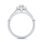 Load image into Gallery viewer, 70-Pointer Solitaire Halo Diamond Shank Platinum Ring JL PT G 103-C
