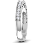 Load image into Gallery viewer, 3mm Half Eternity Ring with Diamonds and Milgrain Finish in Platinum JL PT 435   Jewelove
