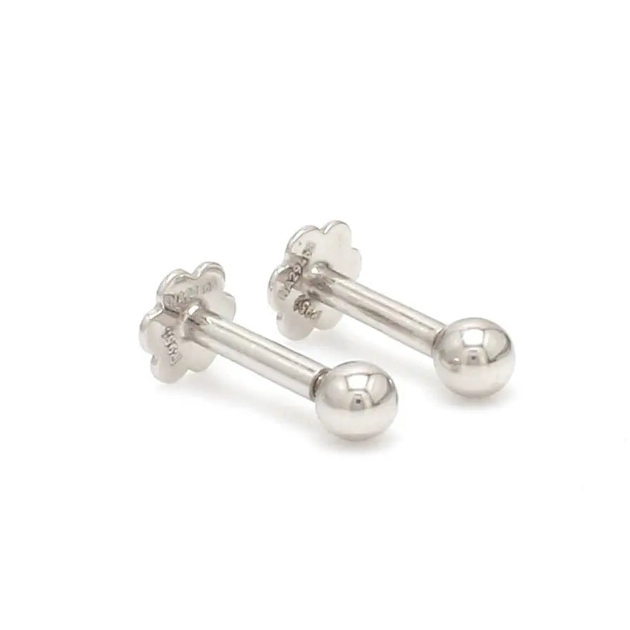 3mm Platinum Ball Earrings Studs JL PT E 182   Jewelove.US