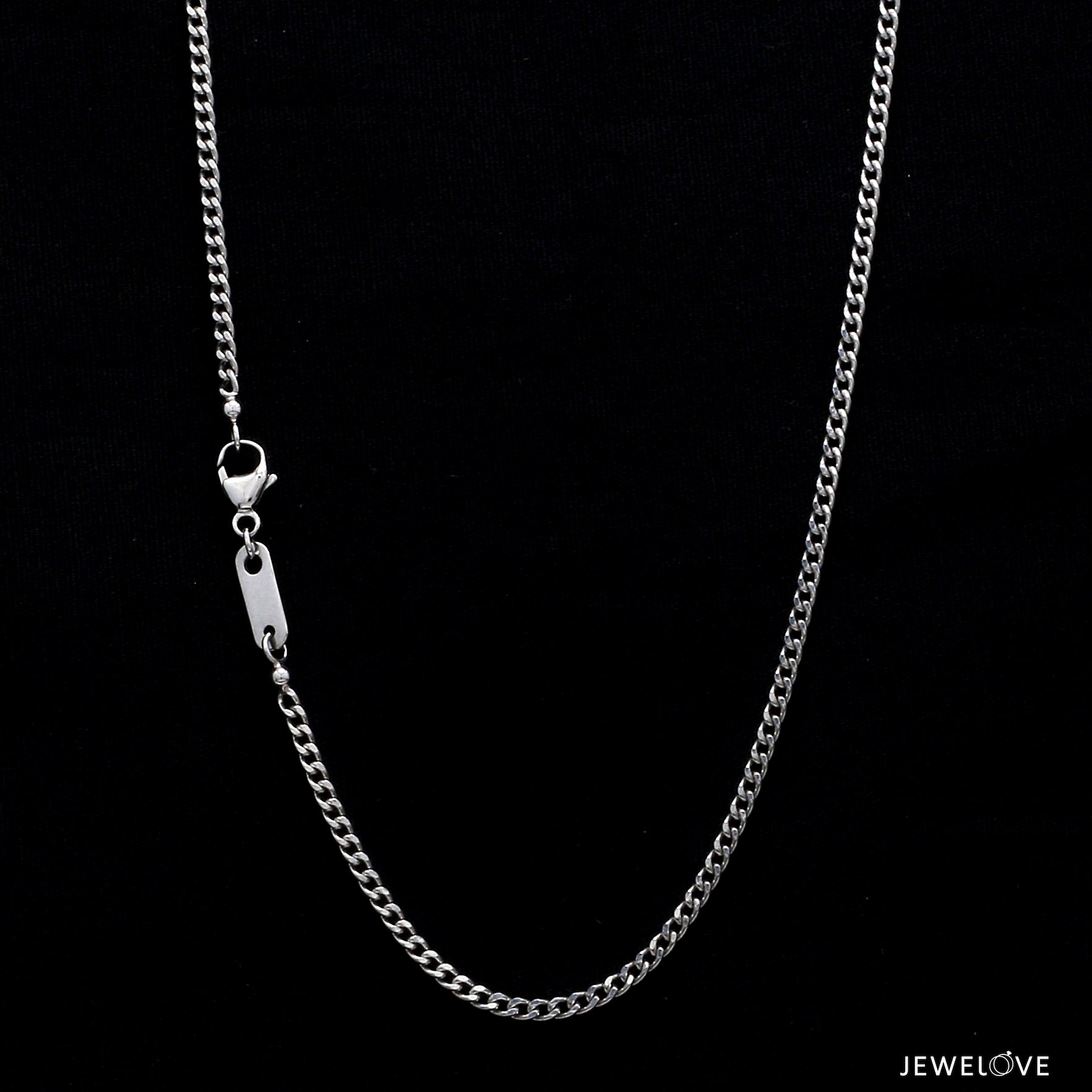 2mm Platinum Curb Chain Uni-sex JL PT CH 982-A   Jewelove.US