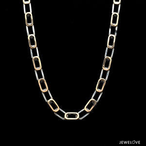 5mm Platinum + 18K Rose Gold Double Side Chain for Men JL PT CH 1322