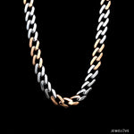 Load image into Gallery viewer, Platinum Rose Gold Chain with Matte &amp; Hi-Polish for Men JL PT CH 1268   Jewelove.US
