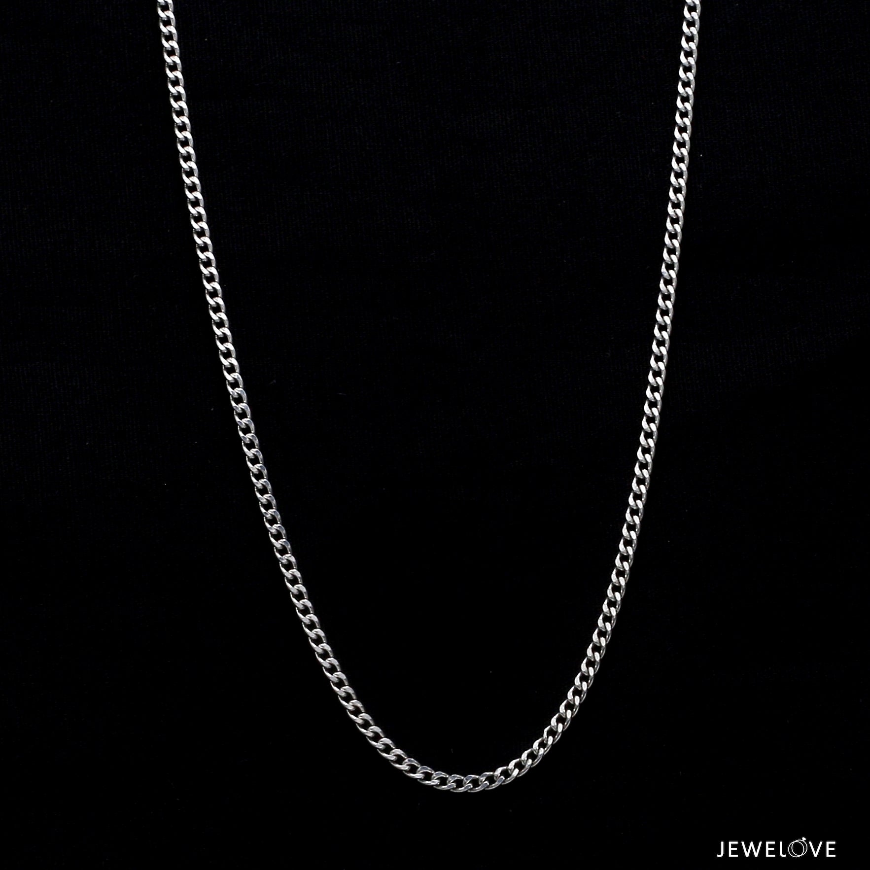 2mm Platinum Curb Chain Uni-sex JL PT CH 982-A   Jewelove.US