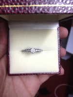 Load image into Gallery viewer, 4 Prong Solitaire Engagement Ring with Diamond Accents made in Platinum JL PT 415   Jewelove
