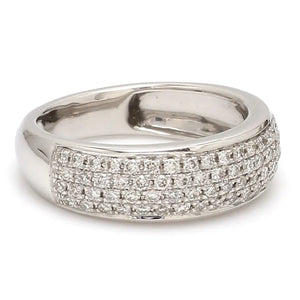 4 Row Designer Platinum Half Eternity Wedding Ring SJ PTO 269   Jewelove