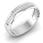 Load image into Gallery viewer, 4.5mm Broad Half Eternity Ring with Diamonds in Platinum JL PT 435   Jewelove
