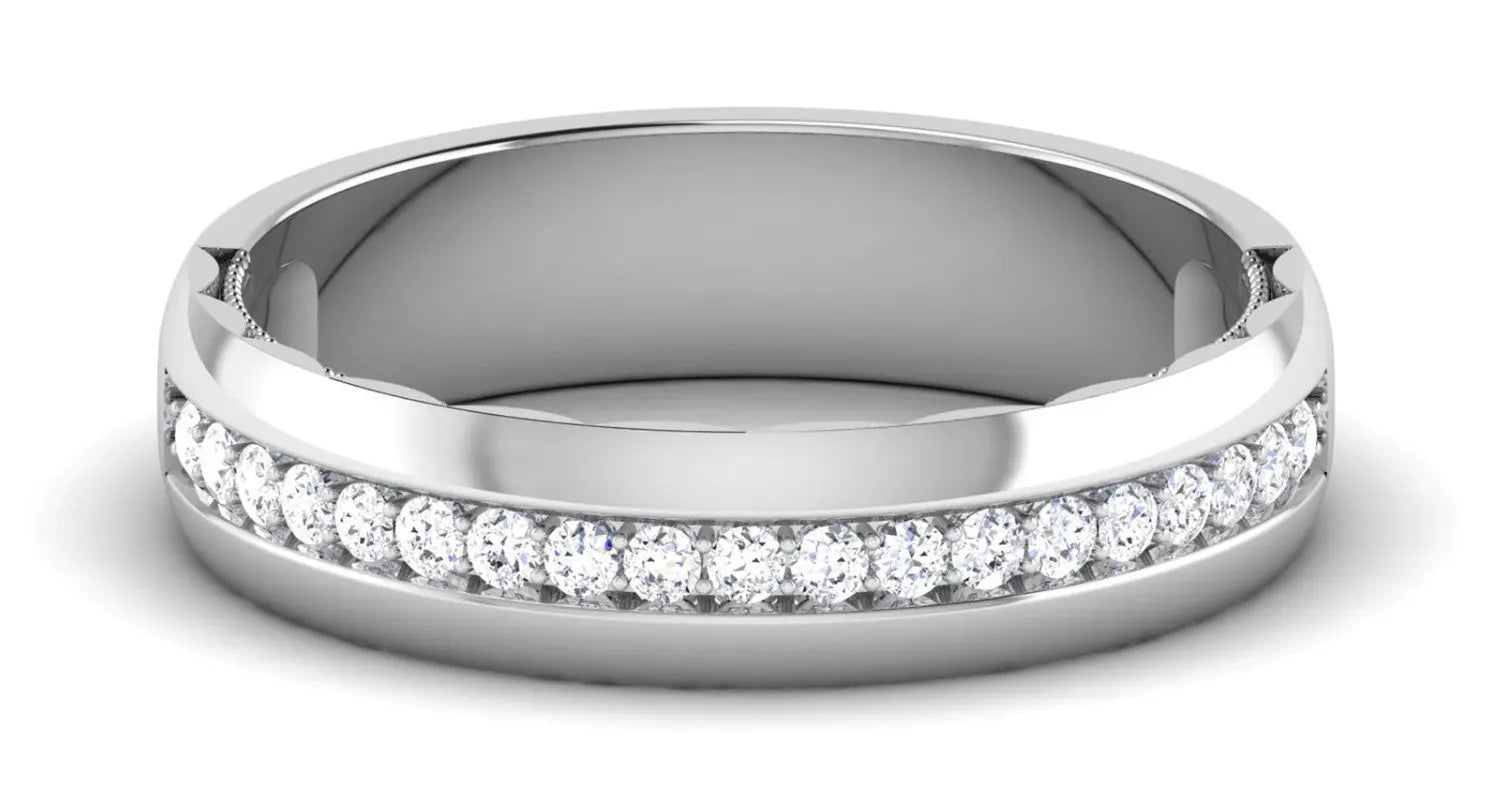 4.5mm Broad Half Eternity Ring with Diamonds in Platinum JL PT 435   Jewelove
