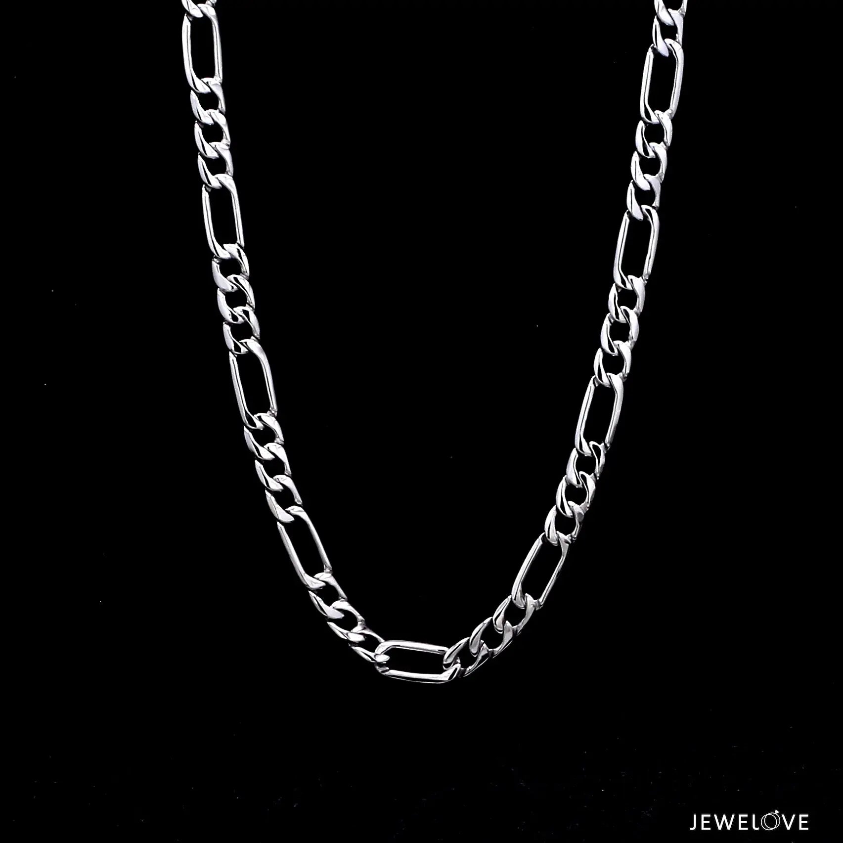 4.5mm Linked Figaro Platinum Sachin Chain for Men JL PT CH 717   Jewelove