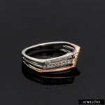Load image into Gallery viewer, Parallel Paths Platinum Couple Rings with Rose Gold &amp; Diamonds JL PT 966

