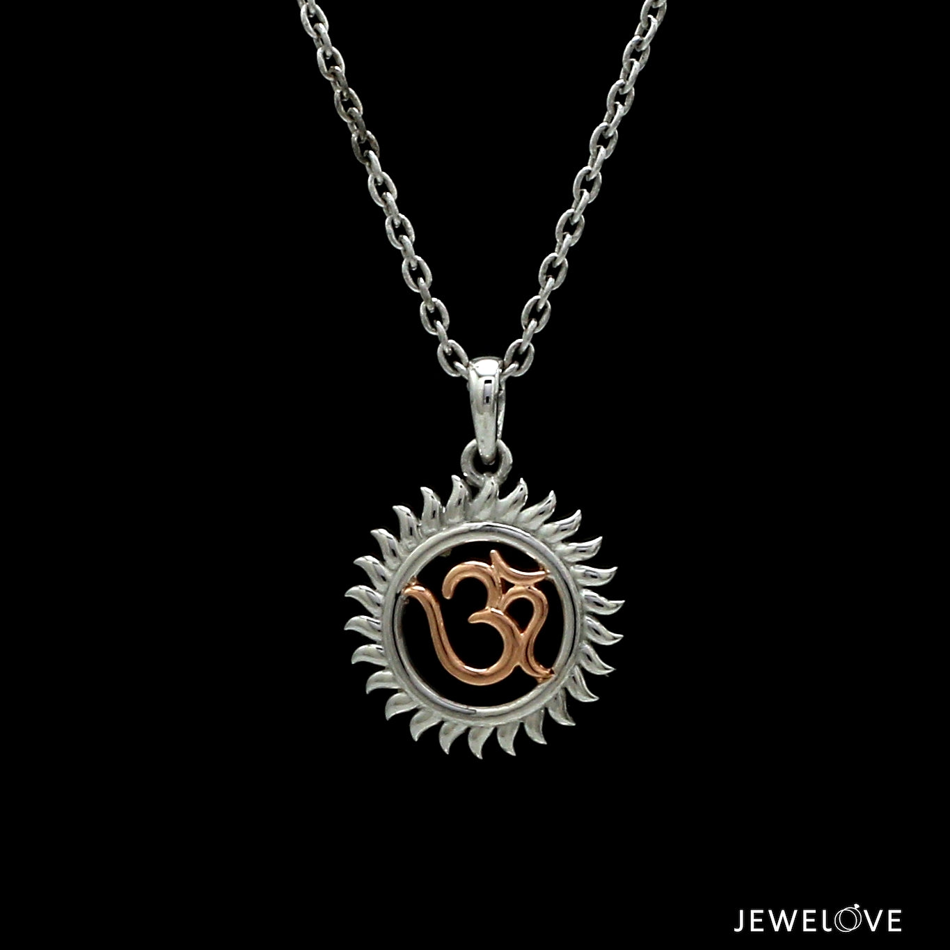 Platinum + Rose Gold Om Pendant JL PT OM-8   Jewelove.US