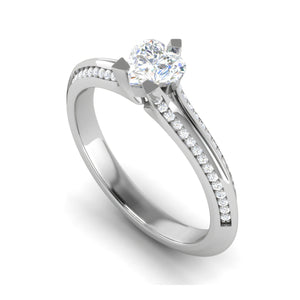 50-Pointer Heart Cut Solitaire Split Diamond Shank Platinum Ring JL PT RP HS 187-A   Jewelove.US