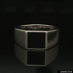 Load image into Gallery viewer, Men of Platinum | 10mm Black Enamel Ring for Men JL PT 1494
