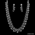 Load image into Gallery viewer, Platinum Evara Diamond Necklace &amp; Earrings Set JL PT NE 341  Necklace-Set-VVS-GH Jewelove.US
