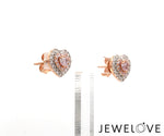 Load image into Gallery viewer, 18K Rose Gold Heart Earrings with Pink &amp; White Diamond JL AU PD 102   Jewelove.US
