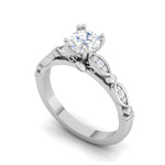 Load image into Gallery viewer, 1-Carat Lab Grown Solitaire Diamond Accents Platinum Engagement Ring JL PT RV RD LG-120-A
