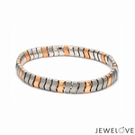 Load image into Gallery viewer, Men of Platinum | 7.75mm Platinum 18k Rose Gold Double Side Bracelet for Men JL PTB 1375
