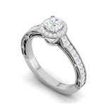 Load image into Gallery viewer, 30-Pointer Solitaire Halo Diamond Shank Platinum Ring for Women JL PT RV RD 137-A
