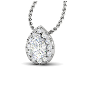50-Pointer Pear Solitaire Cut Platinum Diamond Pendant JL PT PF PS 111-A   Jewelove.US