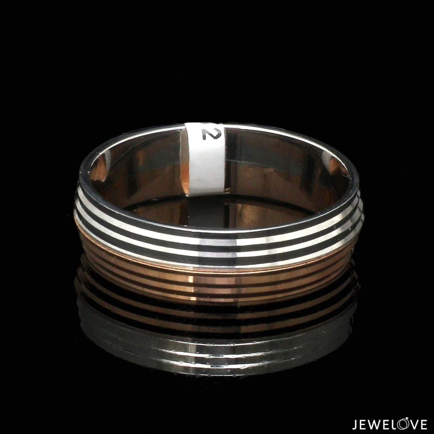 Platinum Love Bands with Rose Gold Ring JL PT 1420