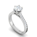 Load image into Gallery viewer, 1-Carat Lab Grown Solitaire Diamond Shank Platinum Engagement Ring JL PT RV RD LG-108
