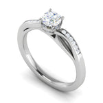 Load image into Gallery viewer, 2-Carat Lab Grown Solitaire Diamond Shank Platinum Ring JL PT RP RD LG G 138-D
