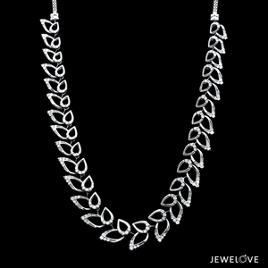 Platinum Evara Diamond Necklace & Earrings Set JL PT NE 341  Necklace-only-VVS-GH Jewelove.US