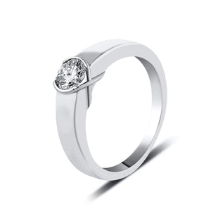 1-Carat Lab Grown Solitaire Platinum Men's Ring with JL PT LG G 559-B