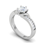 Load image into Gallery viewer, 2-Carat Lab Grown Solitaire Platinum Diamond Shank Engagement Ring JL PT LG G WB6004E-D
