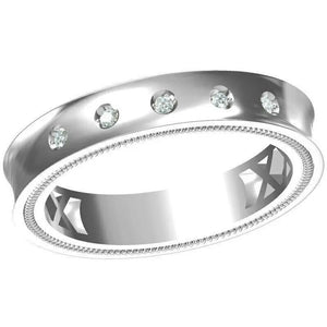 5 Diamond Curved Platinum Ring for Men with Milgrain Finish JL PT 430  VVS-GH Jewelove