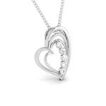 Load image into Gallery viewer, 5 Diamond Platinum Heart Pendant with Diamonds JL PT P 8097   Jewelove.US
