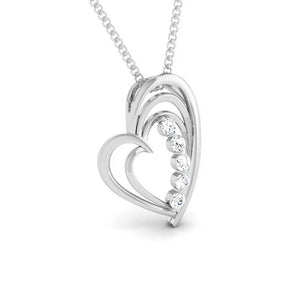 5 Diamond Platinum Heart Pendant with Diamonds JL PT P 8097   Jewelove.US