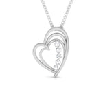 Load image into Gallery viewer, 5 Diamond Platinum Heart Pendant with Diamonds JL PT P 8097   Jewelove.US
