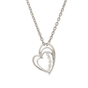 5 Diamond Platinum Heart Pendant with Diamonds JL PT P 8097   Jewelove.US