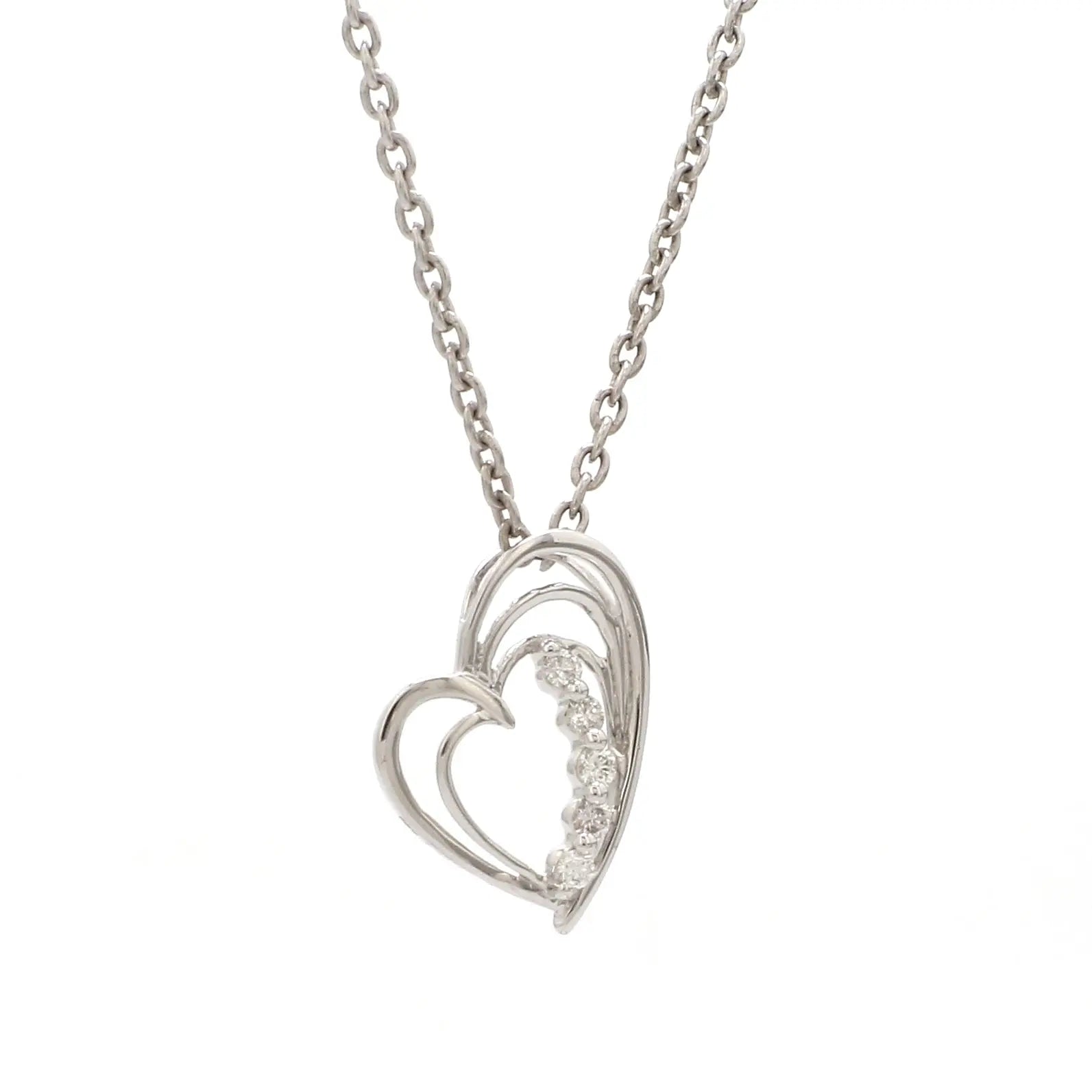 5 Diamond Platinum Heart Pendant with Diamonds JL PT P 8097   Jewelove.US