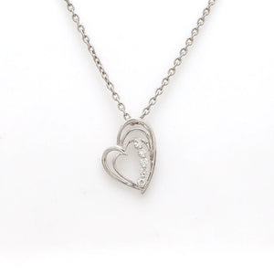 5 Diamond Platinum Heart Pendant with Diamonds JL PT P 8097   Jewelove.US