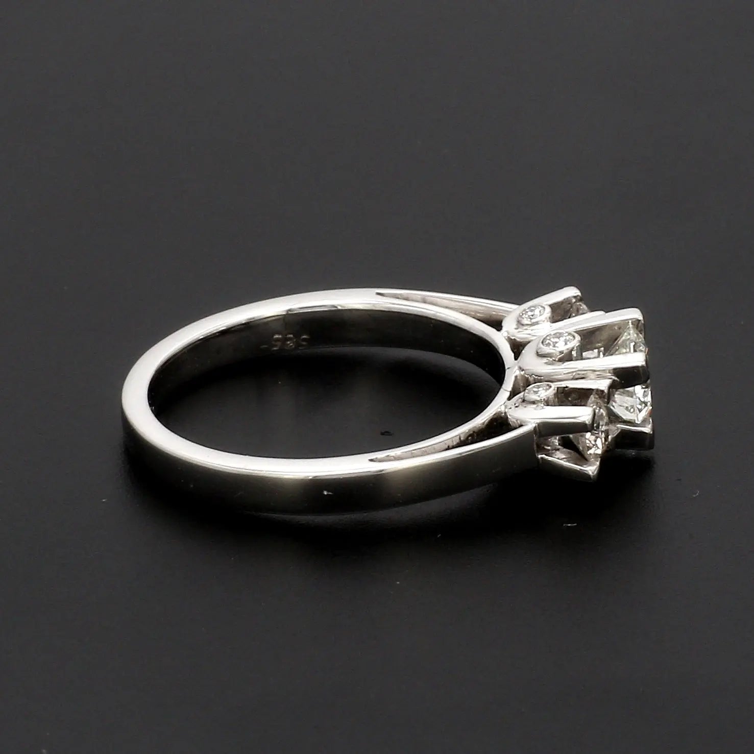 50 Pointer - 3 Diamond Mystery Platinum Solitaire Ring JL PT 561   Jewelove.US