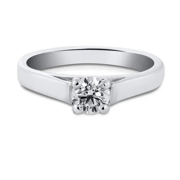 50 Pointer Classic 4 Prong Cathedral Setting Platinum Solitaire Ring JL PT 558   Jewelove.US