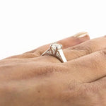 Load image into Gallery viewer, 50 Pointer Classic 4 Prong Cathedral Setting Platinum Solitaire Ring JL PT 558   Jewelove.US
