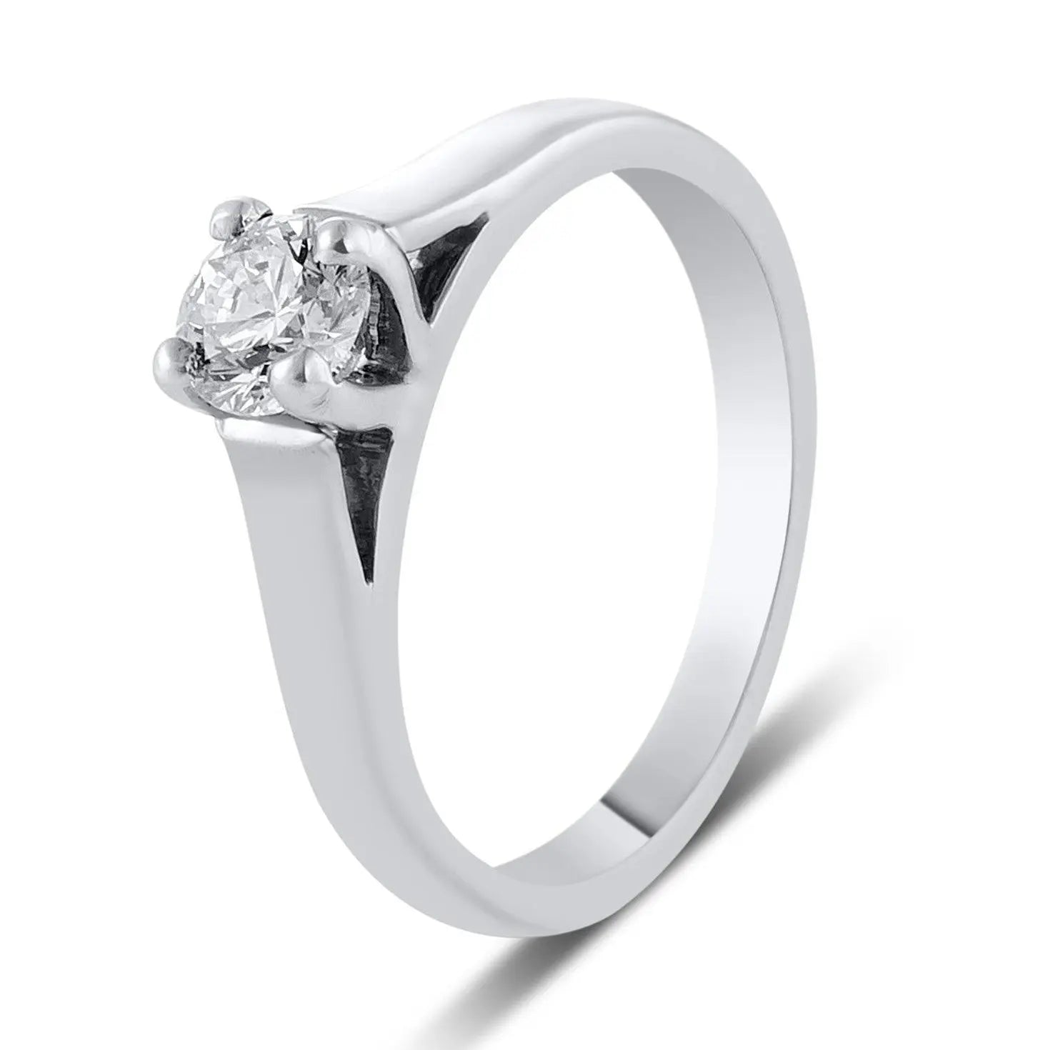 50 Pointer Classic 4 Prong Cathedral Setting Platinum Solitaire Ring JL PT 558   Jewelove.US